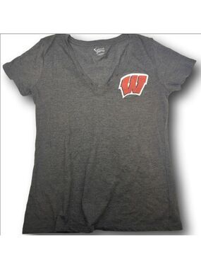 Women's Campus Lifestyle T-shirt XL Gray with Wisconsin Logo